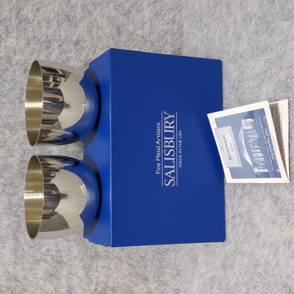 Salisbury Pewter Jefferson Set Of 2 Cups Fine Metal Artisans